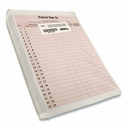 Tabbies Patient Sign-In Label Forms, 8 1/2 x 11 5/8, Salmon, PK125 14530